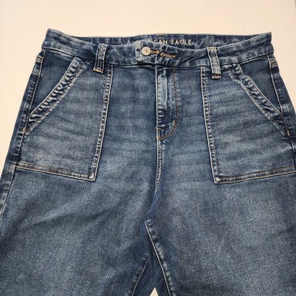 American Eagle Stretch Denim Curvy Super High Rise Flare Jeans - Picture 4 of 9